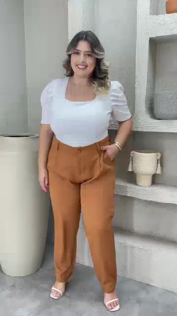 Calça Alfaiataria Feminina Reta plissada Elegante Social Casual Plus size mais vendidas