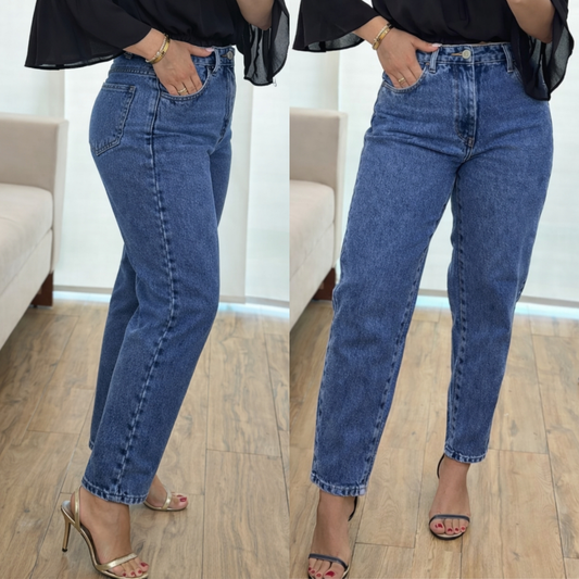 Calça Mom Jeans Feminina Cintura Alta 100% Algodão Vintage