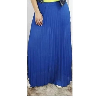 Saia Plissada Longa Evangélica Elegante Forrada Lisa