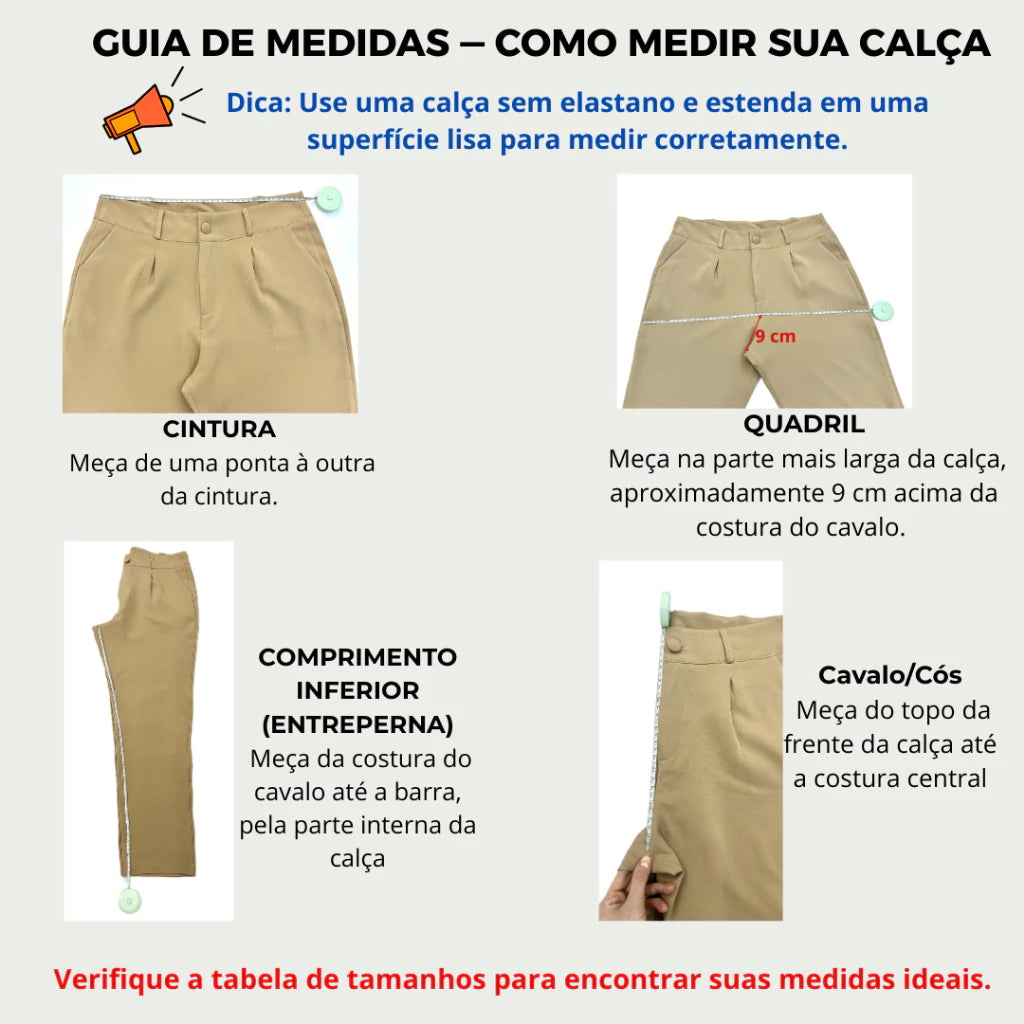 Calça Alfaiataria Feminina Reta Plissada Cintura Alta – Elegante, Social e Casual Plus Size