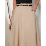 Saia Longa Feminina Alfaiataria Moda Evangélica Casual Básica Inverno Cintura Alta