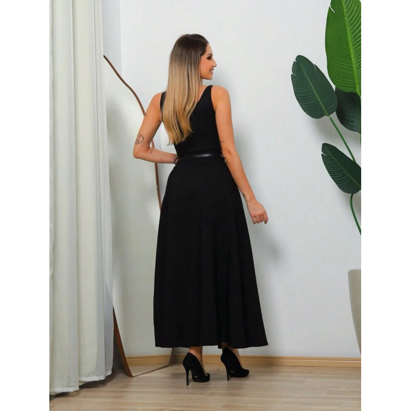 Saia Longa Feminina Alfaiataria Moda Evangélica Casual Básica Inverno Cintura Alta