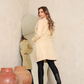 Casaco Sobretudo longo feminino inverno frio felpado duplo Elegante básico tipo blazer / roupas femininas