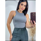 Kit 2 Blusas Feminina Regata Canelada Ribana Premium Social Americana Basica Promoção