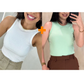 Kit 2 Blusas Feminina Regata Canelada Ribana Premium Social Americana Basica Promoção