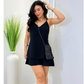 Vestido Curto Soltinho Super Elegante Clara no Tecido Duna Com Babado na Parte de Baixo Moda Verão.