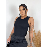 Kit 2 Blusas Femininas Regata Canelada Ribana Premium – Básica, Social e Confortável