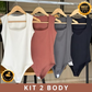 Kit 2 Body Feminino Suplex Regata Forro Duplo Premium Confortável e Elegante