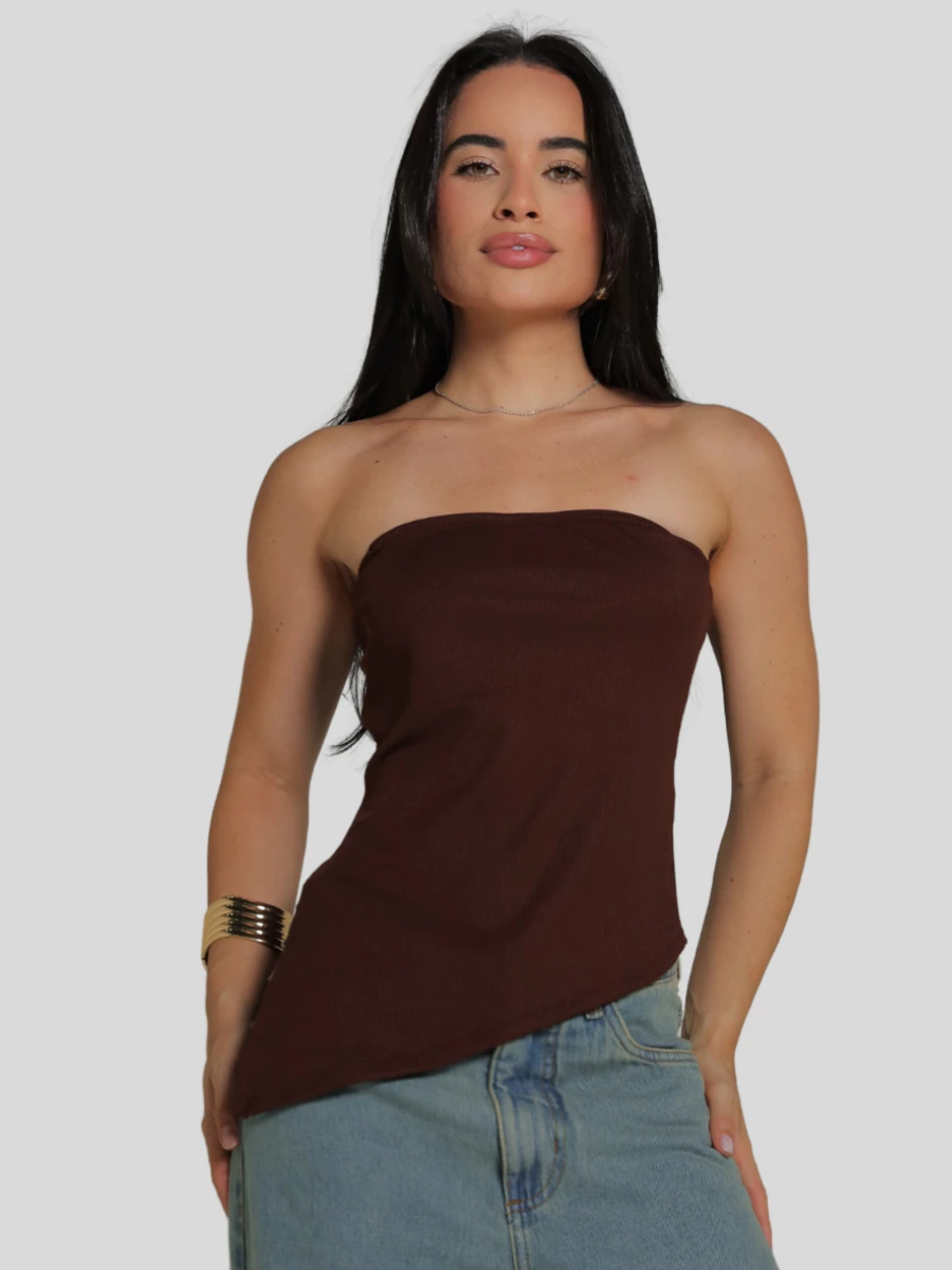 Blusa Feminina Tomara Que Caia Assimétrica Com Bojo O Ponto Alto Da Moda Moderna