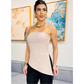 Blusa Feminina Tomara Que Caia Assimétrica com Bojo – Moderna, Elegante e Ajustada ao Corpo