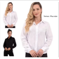 Camisa social feminina manga longa Camisete social feminina branca ou preta gabardine passa fácil direto da fábrica