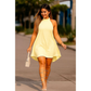 Vestido Feminino Soltinho Rodado Frente Única Gola Elegante Leve Verão 2025 Confortável