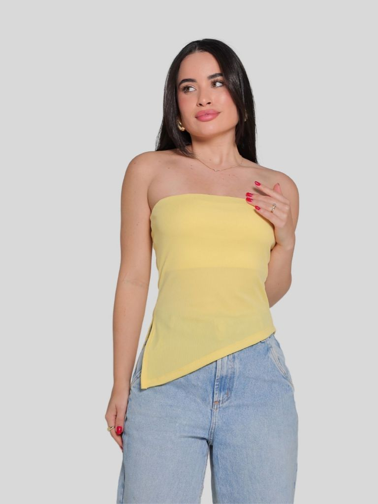 Blusa Feminina Tomara Que Caia Assimétrica Com Bojo O Ponto Alto Da Moda Moderna