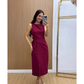 Vestido Feminino Alfaiataria Midi com Amarração Lateral Elegante | PMG