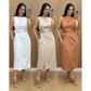 Vestido Feminino Alfaiataria Midi com Amarração Lateral Elegante | PMG