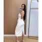 Vestido Feminino Alfaiataria Midi com Amarração Lateral Elegante | PMG