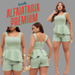 Conjunto Feminino Alfaiataria Regata e Short Estilo Simetria