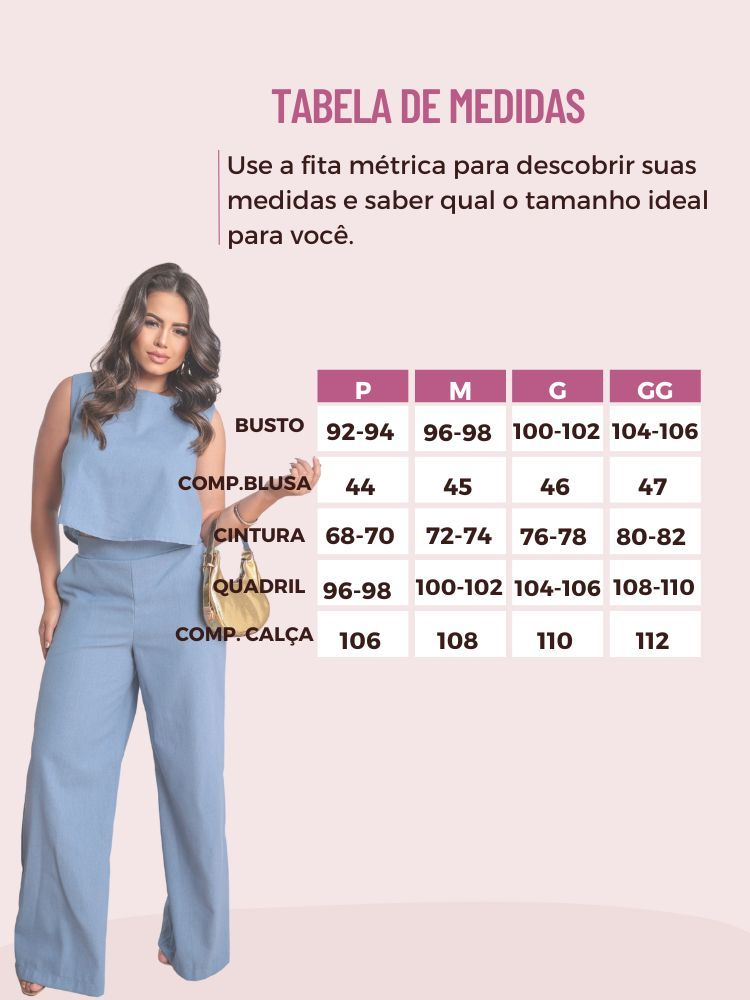Conjunto Alfaiataria Social Feminino Calça e Blusa Em Linho
