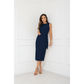 Vestido Feminino Alfaiataria Midi com Amarração Lateral Elegante | PMG