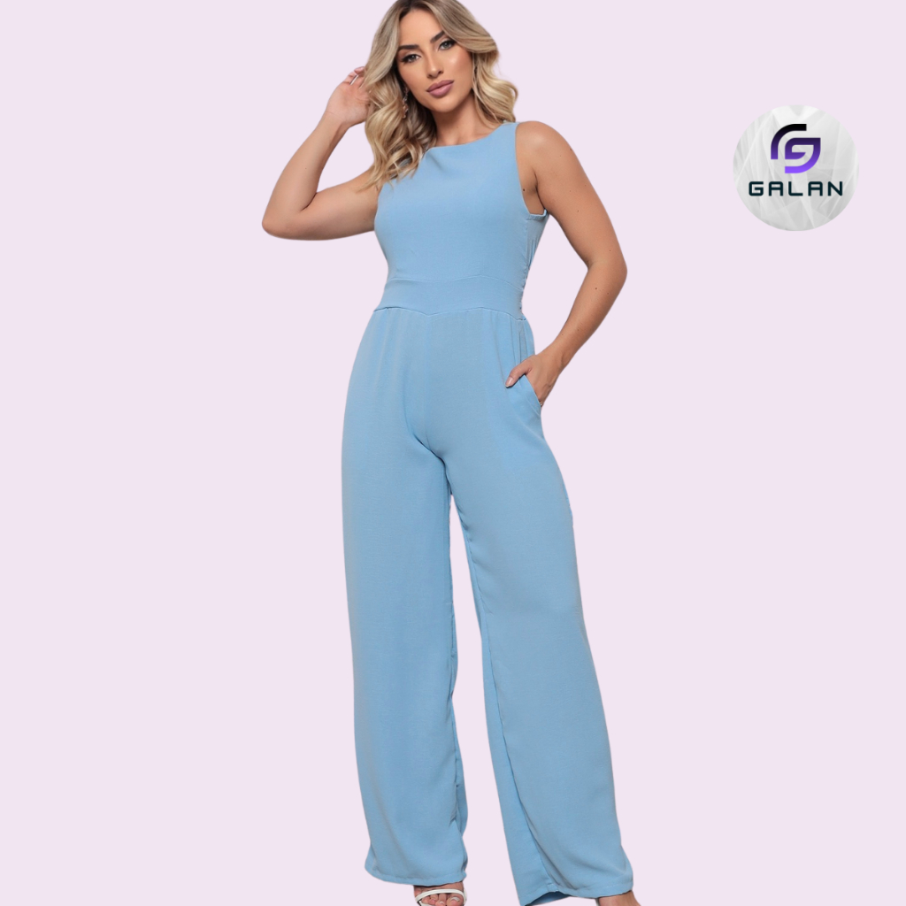 Macacão Feminino Longo Social Elegante Duna