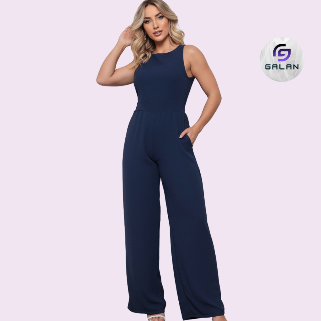 Macacão Feminino Longo Social Elegante Duna