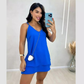 Vestido Curto Soltinho Super Elegante Clara no Tecido Duna Com Babado na Parte de Baixo Moda Verão.