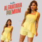 Conjunto Feminino Alfaiataria Regata e Short Estilo Simetria
