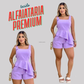 Conjunto Feminino Alfaiataria Regata e Short Estilo Simetria