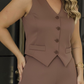 Conjunto na Alfaiataria Calça Pantalona + Colete Social Escritório Plus SIze