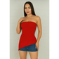 Blusa Feminina Tomara Que Caia Assimétrica com Bojo – Moderna, Elegante e Ajustada ao Corpo