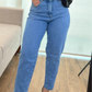 Calça MOM Jeans Feminina Cintura Alta 100% Algodão