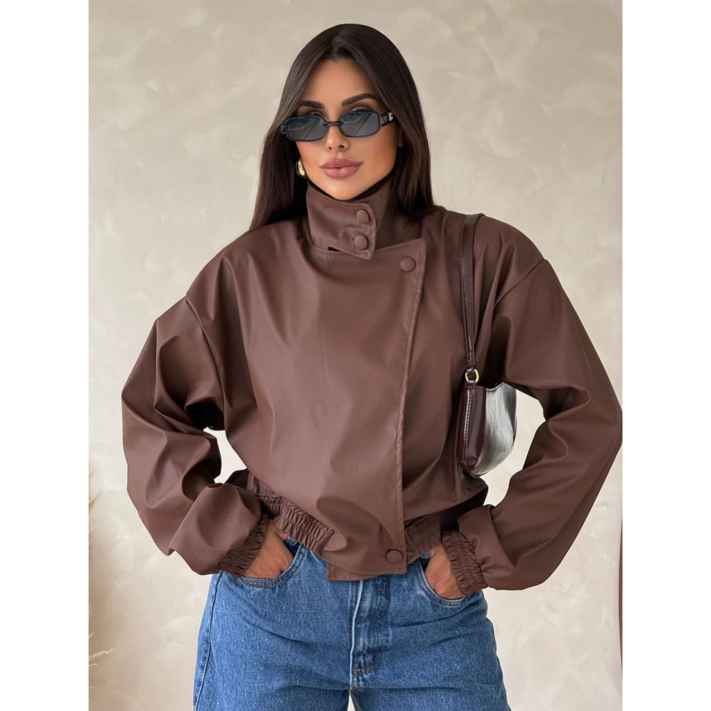 jaqueta feminina oversized Chaqueta Feminina, Jaqueta De Corino, Jaqueta ;sara Gola Alto Jaqueta Elegante