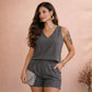 Conjunto Alfaiataria Feminino Blusa Sem Manga e Short com Bolso Elegante