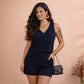 Conjunto Alfaiataria Feminino Blusa Sem Manga e Short com Bolso Elegante
