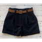Short Alfaiataria Feminino Social com Cinto Cintura Alta PROMOÇÃO