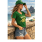 Blusa Brasil Feminina Estilosa Camiseta Decote V Tendência Copa Tecido Viscolycra M ao G2Pluz size